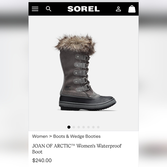 Sorel JOAN OF ARCTIC Women's Waterproof Boot NL1540-051 Fur Lined Gray Tall Sz 9 - Picture 2 of 6